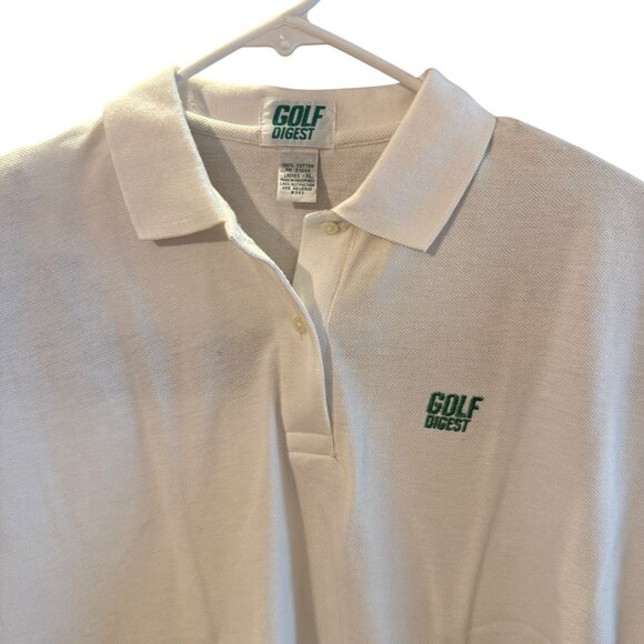Vintage Golf Digest White Polo Shirt Women’s XL 100% Cotton Made USA - Picture 2 of 10